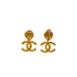 VINTAGE CHANEL EARRINGS COCOMARK LOGO SWING GOLD ACCESSORY 95A 90339431