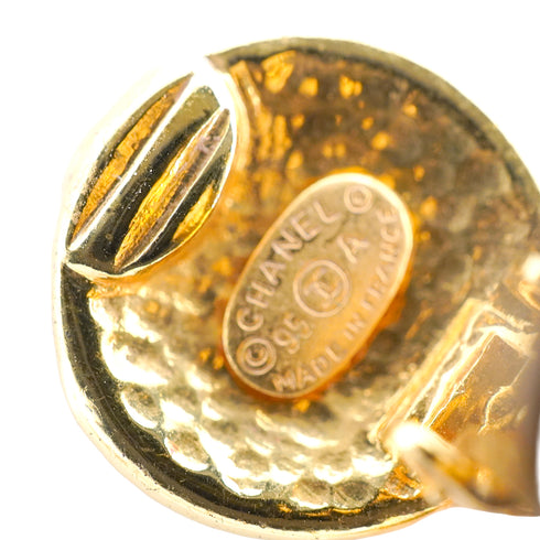 VINTAGE CHANEL EARRINGS COCOMARK LOGO SWING GOLD ACCESSORY 95A 90339431