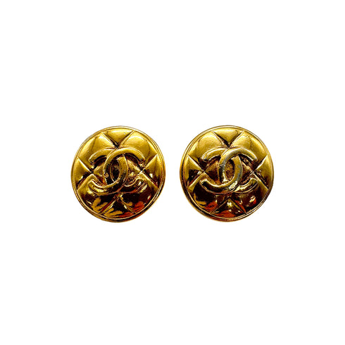 VINTAGE CHANEL EARRINGS COCOMARK MATELASSE ACCESSORY 90326864