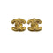 VINTAGE CHANEL EARRINGS COCOMARK MATELASSE GOLD ACCESSORY 90322029