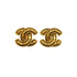 VINTAGE CHANEL EARRINGS COCOMARK MATELASSE GOLD ACCESSORY 90334185