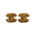 VINTAGE CHANEL EARRINGS COCOMARK MATELASSE GOLD ACCESSORY 90334258