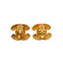 VINTAGE CHANEL EARRINGS COCOMARK MATELASSE GOLD ACCESSORY 90334258