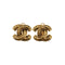 VINTAGE CHANEL EARRINGS COCOMARK MATELASSE GOLD ACCESSORY 90335640