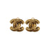 VINTAGE CHANEL EARRINGS COCOMARK MATELASSE GOLD ACCESSORY 90335640