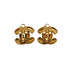 VINTAGE CHANEL EARRINGS COCOMARK MATELASSE GOLD ACCESSORY 90335640