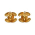 VINTAGE CHANEL EARRINGS COCOMARK MATELASSE GOLD ACCESSORY 90335755