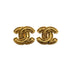 VINTAGE CHANEL EARRINGS COCOMARK MATELASSE GOLD ACCESSORY 90322130