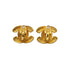 VINTAGE CHANEL EARRINGS COCOMARK MATELASSE GOLD ACCESSORY 90322130