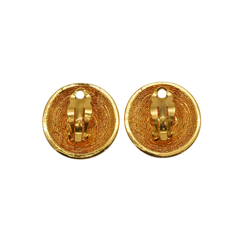 VINTAGE CHANEL EARRINGS COCOMARK MATELASSE ROUND ACCESSORY 90334883