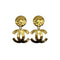 VINTAGE CHANEL EARRINGS COCOMARK MATELASSE SWING GOLD ACCESSORY 94P 90325597