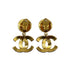 VINTAGE CHANEL EARRINGS COCOMARK MATELASSE SWING GOLD ACCESSORY 94P 90325597