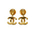 VINTAGE CHANEL EARRINGS COCOMARK MATELASSE SWING GOLD ACCESSORY 94P 90334233