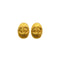 VINTAGE CHANEL EARRINGS COCOMARK OVAL GOLD ACCESSORY 96P 90350439