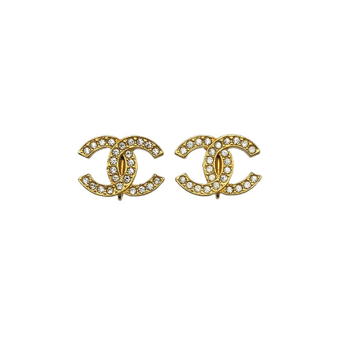 VINTAGE CHANEL EARRINGS COCOMARK RHINESTONE ACCESSORY 90325363