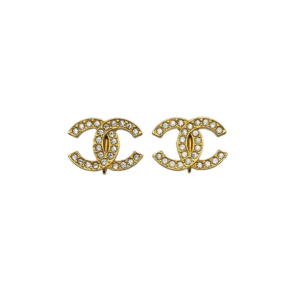 VINTAGE CHANEL EARRINGS COCOMARK RHINESTONE ACCESSORY 90325363