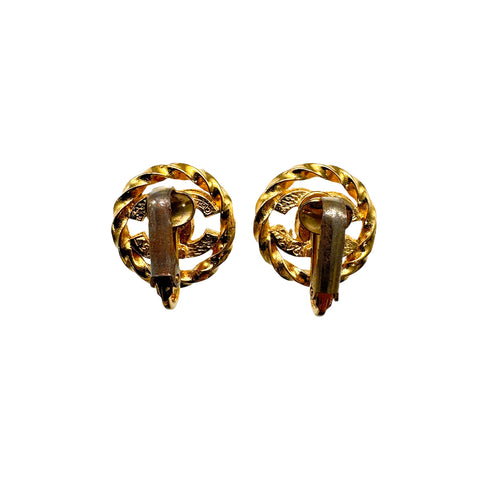 VINTAGE CHANEL EARRINGS COCOMARK RHINESTONE ACCESSORY 90326637