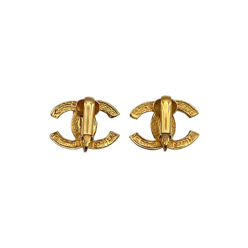 VINTAGE CHANEL EARRINGS COCOMARK RHINESTONE ACCESSORY 90326869