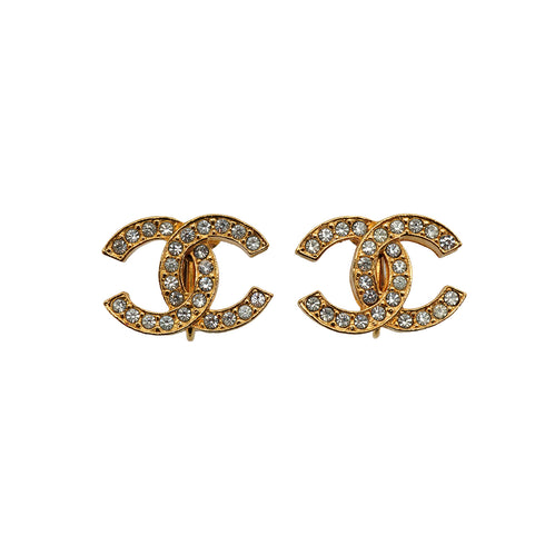 VINTAGE CHANEL EARRINGS COCOMARK RHINESTONE ACCESSORY 90335622