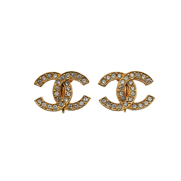 VINTAGE CHANEL EARRINGS COCOMARK RHINESTONE ACCESSORY 90335622