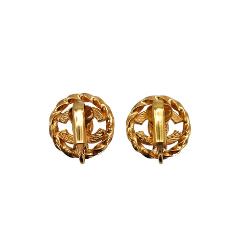 VINTAGE CHANEL EARRINGS COCOMARK RHINESTONE ACCESSORY 90335727