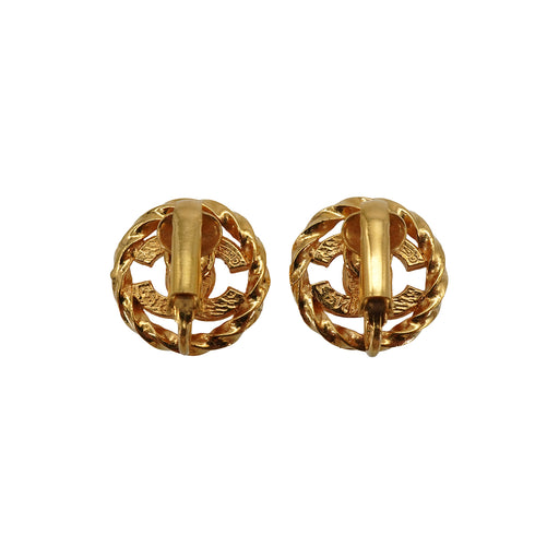 VINTAGE CHANEL EARRINGS COCOMARK RHINESTONE CHAIN ACCESSORY 90335321