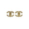 VINTAGE CHANEL EARRINGS COCOMARK RHINESTONE GOLD ACCESSORY 90322028