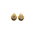 VINTAGE CHANEL EARRINGS COCOMARK RHINESTONE ROUND GOLD ACCESSORY 90337688