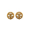 VINTAGE CHANEL EARRINGS COCOMARK RHINESTONE ROUND GOLD ACCESSORY 90345095