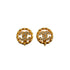 VINTAGE CHANEL EARRINGS COCOMARK RHINESTONE ROUND GOLD ACCESSORY 90345095