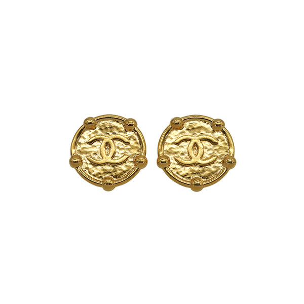 VINTAGE CHANEL EARRINGS COCOMARK ROUND ACCESSORY 25 90337675