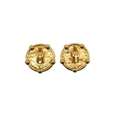 VINTAGE CHANEL EARRINGS COCOMARK ROUND ACCESSORY 25 90337675
