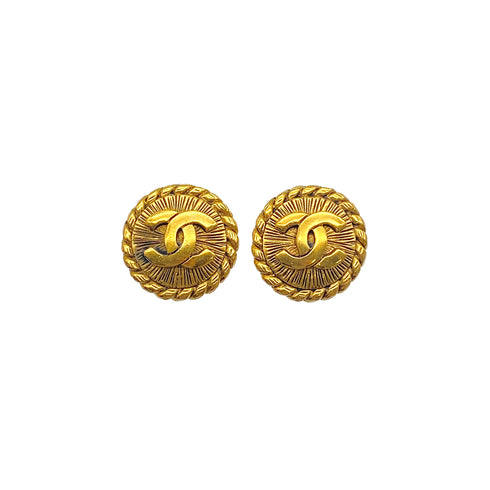 VINTAGE CHANEL EARRINGS COCOMARK ROUND ACCESSORY 90325269