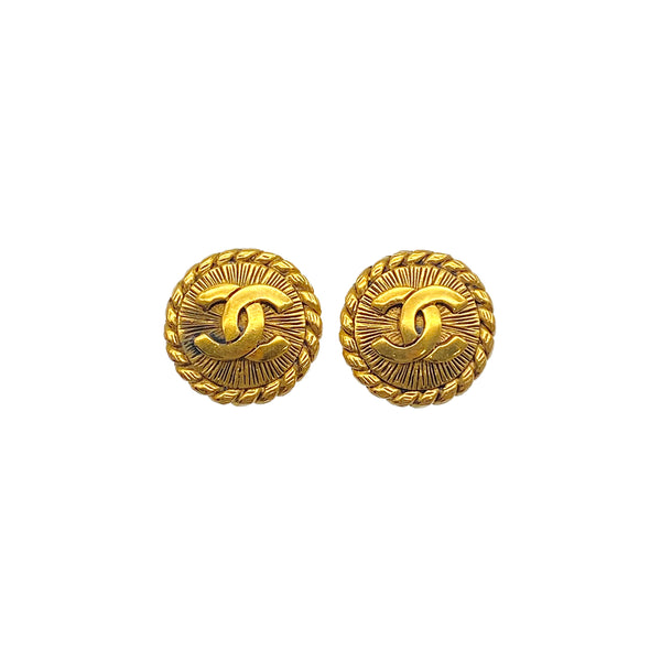 VINTAGE CHANEL EARRINGS COCOMARK ROUND ACCESSORY 90325269