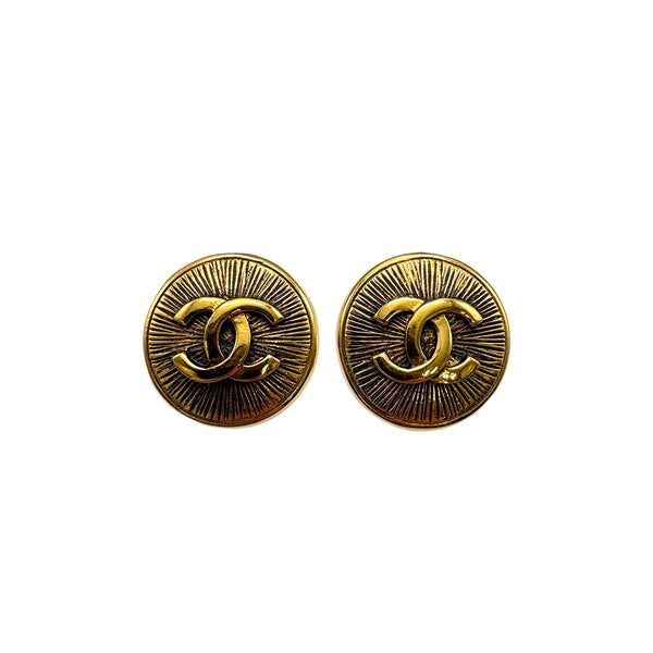VINTAGE CHANEL EARRINGS COCOMARK ROUND ACCESSORY 90326782