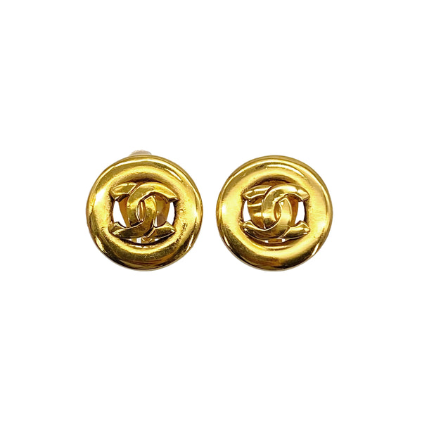 VINTAGE CHANEL EARRINGS COCOMARK ROUND ACCESSORY 90327591