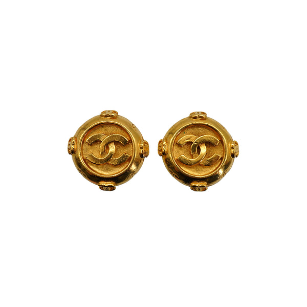 VINTAGE CHANEL EARRINGS COCOMARK ROUND ACCESSORY 90332594