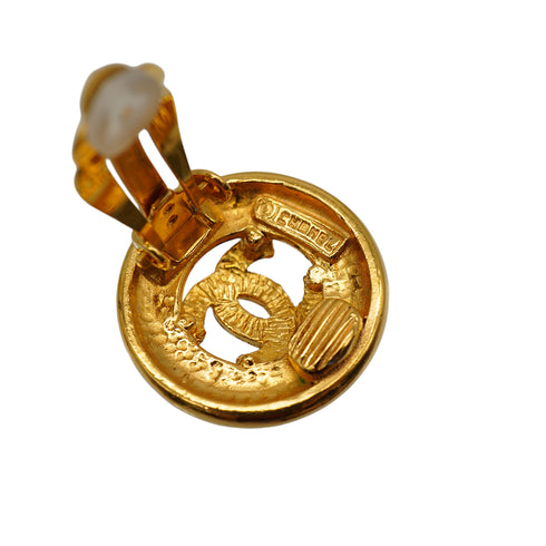 VINTAGE CHANEL EARRINGS COCOMARK ROUND ACCESSORY 90334174