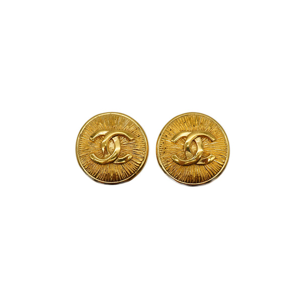 VINTAGE CHANEL EARRINGS COCOMARK ROUND ACCESSORY 90334175