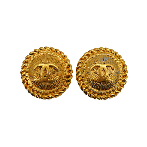 VINTAGE CHANEL EARRINGS COCOMARK ROUND ACCESSORY 90334887