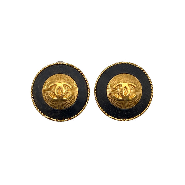 VINTAGE CHANEL EARRINGS COCOMARK ROUND ACCESSORY 93A 90326213