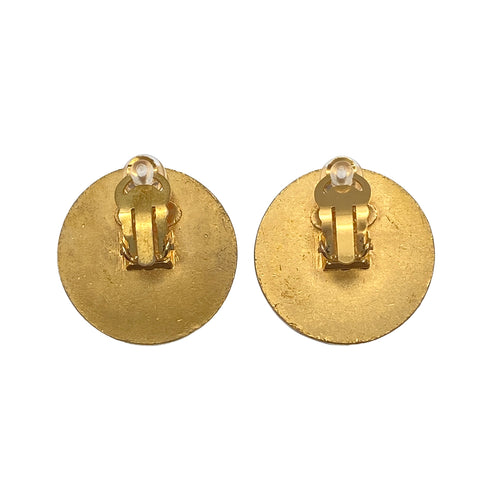 VINTAGE CHANEL EARRINGS COCOMARK ROUND ACCESSORY 93A 90326213