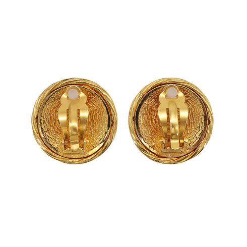 VINTAGE CHANEL EARRINGS COCOMARK ROUND ACCESSORY 93P 90326217