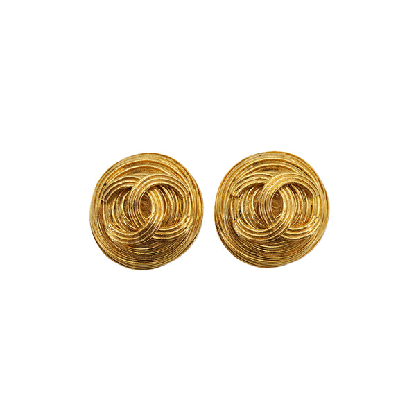 VINTAGE CHANEL EARRINGS COCOMARK ROUND ACCESSORY 94A 90326629