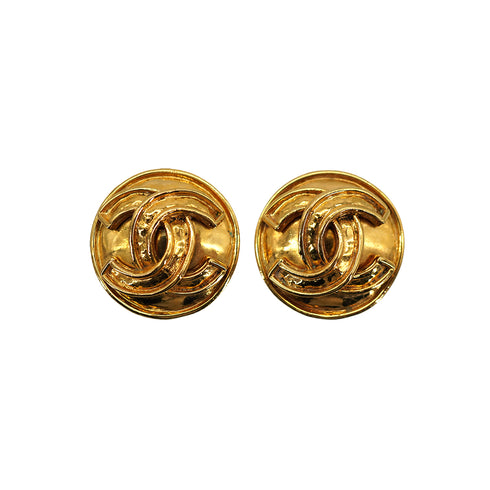 VINTAGE CHANEL EARRINGS COCOMARK ROUND ACCESSORY 94P 90331811