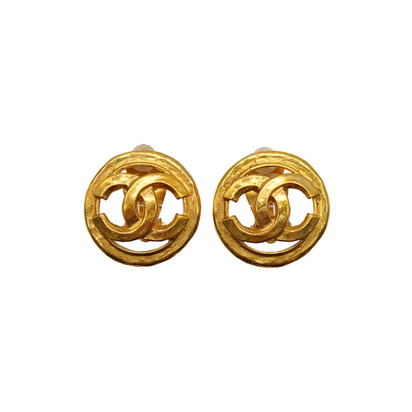 VINTAGE CHANEL EARRINGS COCOMARK ROUND ACCESSORY 94P 90334178