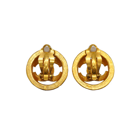 VINTAGE CHANEL EARRINGS COCOMARK ROUND ACCESSORY 94P 90334178