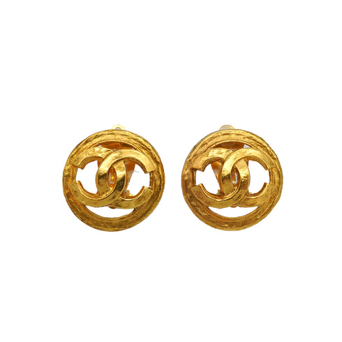 VINTAGE CHANEL EARRINGS COCOMARK ROUND ACCESSORY 94P 90348509