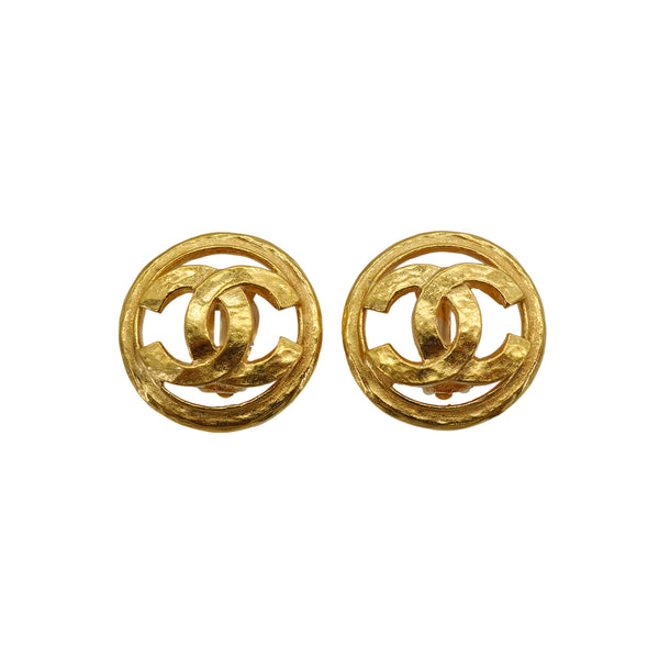 VINTAGE CHANEL EARRINGS COCOMARK ROUND ACCESSORY 94P 90330694