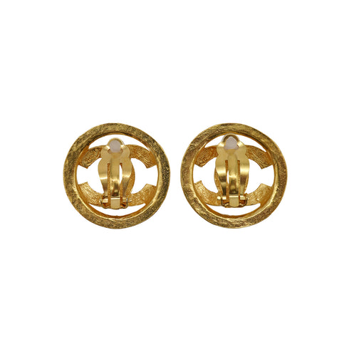 VINTAGE CHANEL EARRINGS COCOMARK ROUND ACCESSORY 94P 90330694